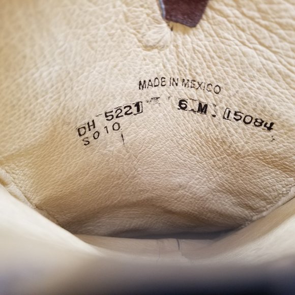 Double H 5221 Sonora Women's Snip Toe Brown Leather Cowboy Stud Buckle Boots 6M - Picture 8 of 8